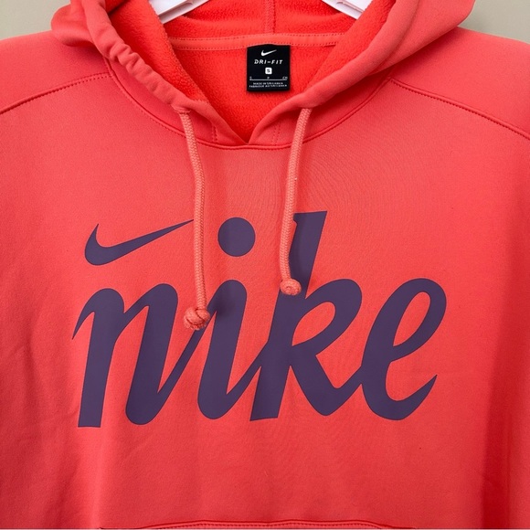 Nike Dri-Fit Women’s Small Hoodie Coral Pink & Purple with Pocket Athleisure - Picture 2 of 5